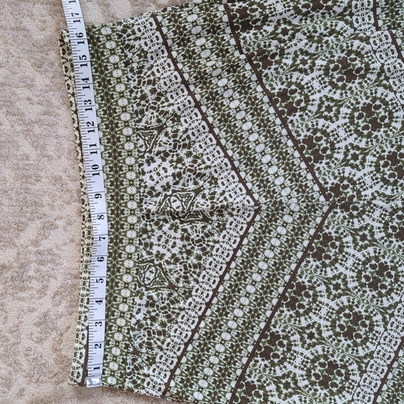 CB Established 1962 Boho Maxi Y2K Skirt L Green Pattern A-Line - Picture 10 of 12
